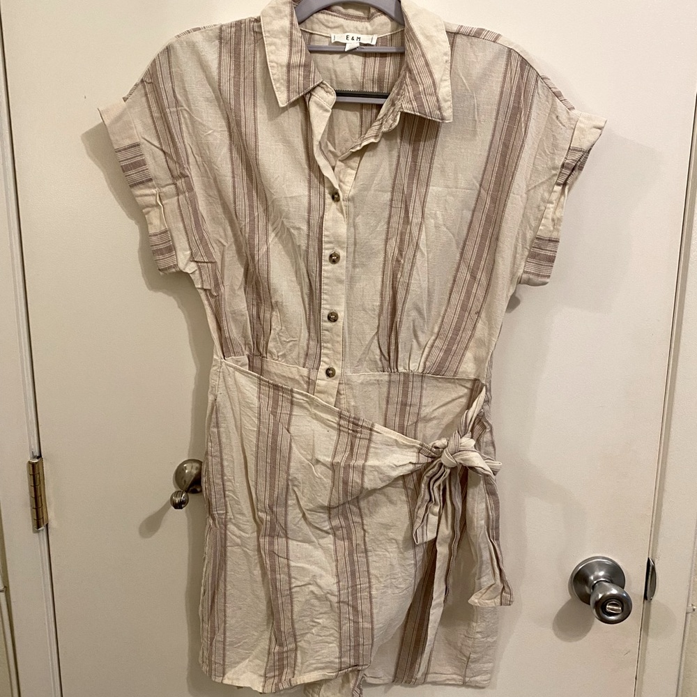 Coastal Linen Collared Dress